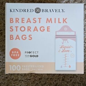 Kindred Bravely Breast Milk Storage Bags BPA Free Pre-Sterilized 6oz 100ct